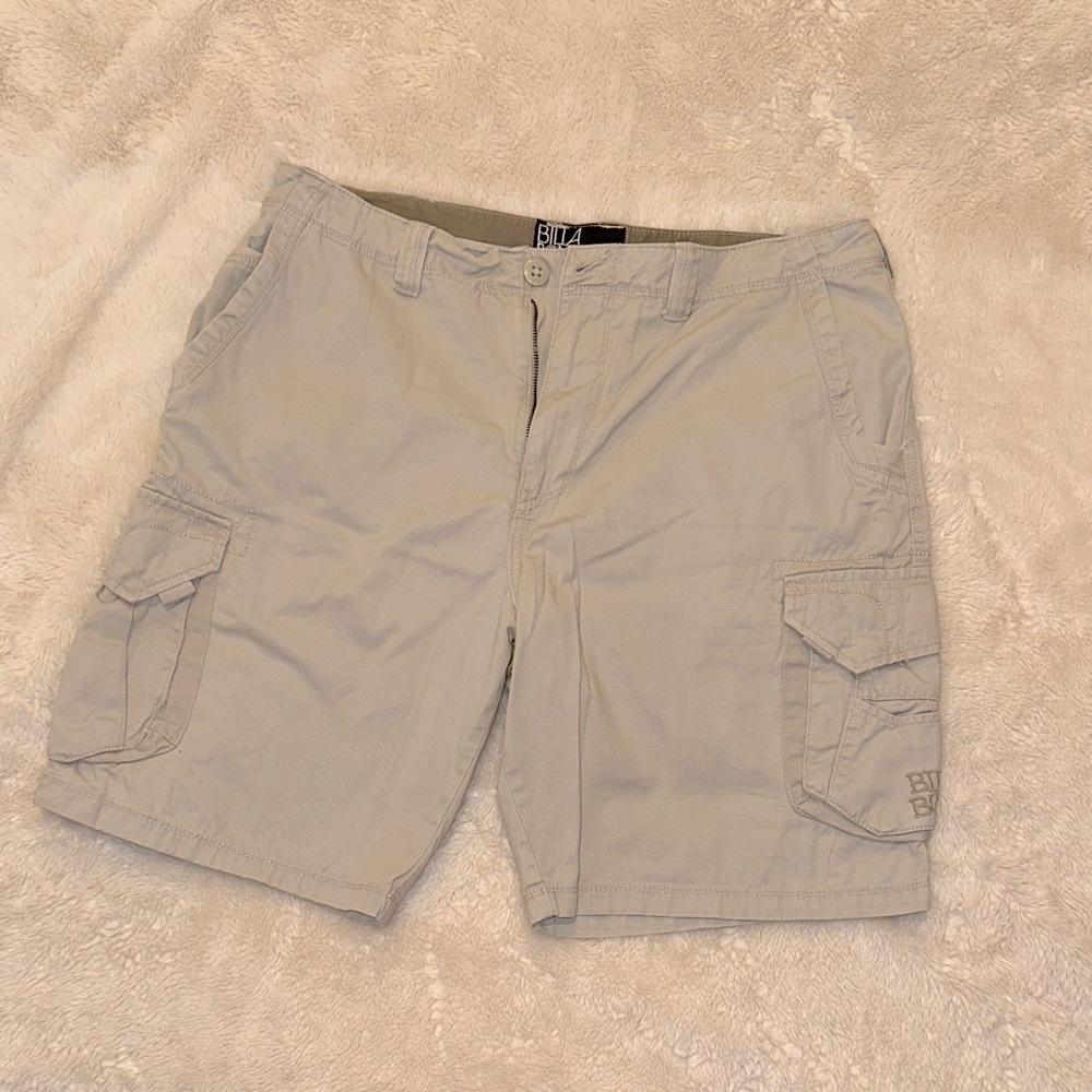 Billabong Light Grey Cargo Cotton Shorts Size 36 GUC
